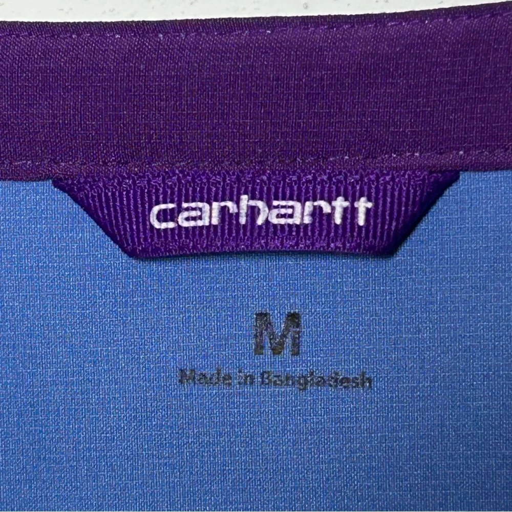 Carhartt Women's V-Neck Blueish Purple Short Sleeve Scrub Size M - Picture 3 of 9